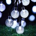 Outdoor Solar LED String Light 7M 50LEDs Bubble Ball Solar Outdoor Waterproof String Lights Warm White Colorful White Fairy Lights String Christmas Wedding Party Garden Holiday Decoration Lights 1Set