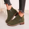 Women's Boots Suede Shoes Plus Size Daily Solid Color Booties Ankle Boots Winter Block Heel Round Toe Fashion Casual Minimalism Suede Zipper Light Brown Black Army Green