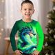 Boys 3D Graphic Animal Dragon T shirt Tee Long Sleeve 3D Print Summer Spring Fall Sports Fashion Streetwear Polyester Kids 3-12 Years Outdoor Casual Daily Regular Fit