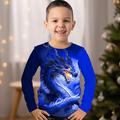 Boys 3D Graphic Animal Dragon T shirt Tee Long Sleeve 3D Print Summer Spring Fall Sports Fashion Streetwear Polyester Kids 3-12 Years Outdoor Casual Daily Regular Fit