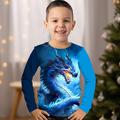 Boys 3D Graphic Animal Dragon T shirt Tee Long Sleeve 3D Print Summer Spring Fall Sports Fashion Streetwear Polyester Kids 3-12 Years Outdoor Casual Daily Regular Fit