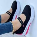 Women's Sneakers Loafers Plus Size Platform Loafers Valentine's Day Daily Solid Color Summer Wedge Heel Round Toe Casual Comfort Minimalism Tissage Volant Loafer Black White Pink