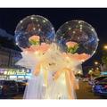 (Romantic Moment) LED Luminous Balloon Rose Bouquet, Rose Bouquet Light Transparent Balloons: Create a Magical Romantic Atmosphere for Weddings, Engagements, Birthdays (No 2AA Battery)