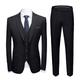 Men's Set Suits Blazer Business Formal Evening Wedding Party Top Fashion Casual Spring Fall Polyester Plain Pocket 3-Piece Single Breasted Two-button Blazer Black Burgundy Navy Blue Light Grey