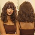 Ginger Curly Wigs for Women Short Orange Wigs With Bangs Natural Looking Cosplay Synthetic Hair