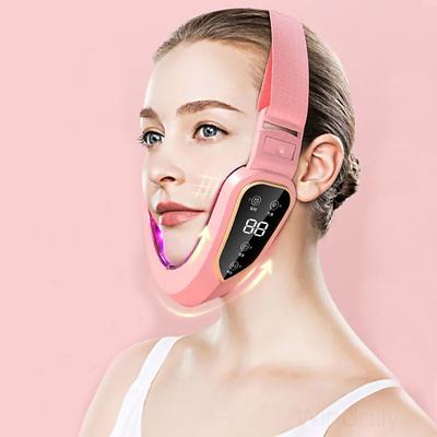 Facial Lifting Device LED Photon Therapy Facial Slimming Vibration Massager Double Chin V Face Shaped Cheek Lift Belt Machine