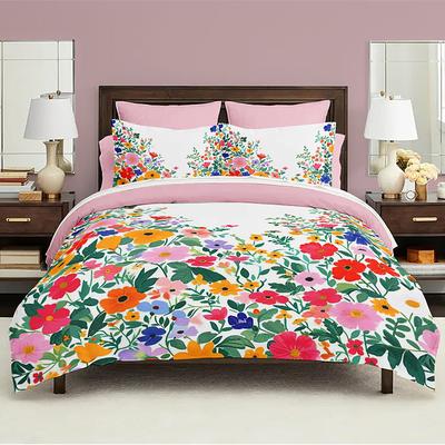 Floral Pattern Duvet Cover Set Set Soft 3-Piece Luxury Cotton Bedding Set Home Decor Gift King Queen Duvet Cover