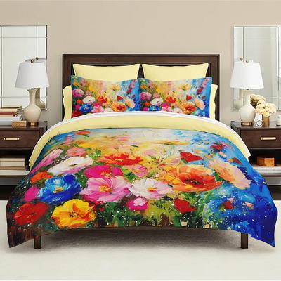 Floral Pattern Duvet Cover Set Set Soft 3-Piece Luxury Cotton Bedding Set Home Decor Gift King Queen Duvet Cover