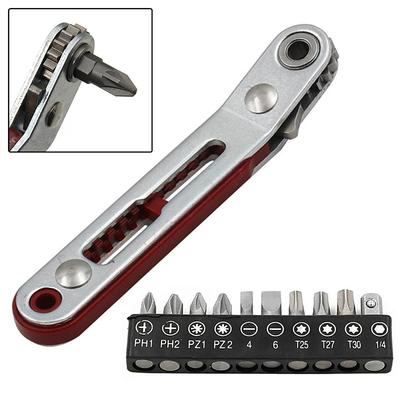 Hexagon Ratchet Spanner 1/4 Inch Mini Ratchet Wrench Screwdriver With Batch Head Set Spanner Screwdriver Hand Repair Tools