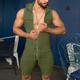 Mens Hooded Sleeveless Onesie Stretchy Jumpsuit Breathable Tight Onesies with Zipper