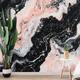 Marble Abstract Pink Black 3D Wallpaper Roll Mural Wall Covering Sticker Peel and Stick Removable PVC/Vinyl Material Self Adhesive/Adhesive Required Wall Decor for Living Room Kitchen Bathroom