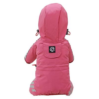 Waterproof Puppy Dog Raincoats with Hood for Small Medium DogsFour-Leg Design with Reflective Strap Lightweight Jacket with Leash Hole
