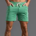 Men's Athletic Shorts Active Shorts Sweat Shorts Pocket Plain Comfort Breathable Outdoor Daily Going out 100% Cotton Fashion Casual Gray Green Grass Green