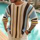 Men's Pullover Sweater Jumper Jumper Ribbed Knit Regular Knitted Striped Crew Neck Modern Contemporary Work Daily Wear Clothing Apparel Winter Black White S M L