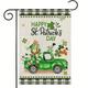 Happy St Patrick's Day Garden Flag Vertical Double Sided Buffalo Plaid Small Yard Flag Happy St Patricks Day Hat Shamrock Clover Leaf Green Lucky Garden Flag Double Sided Vertical Garden Flags