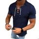 Men's Shirt Summer Shirt Denim Shirt Chambray Shirt Dark Navy Navy Blue Light Blue Short Sleeve Graphic Prints Standing Collar Casual Daily Drawstring Clothing Apparel Fashion Casual Breathable