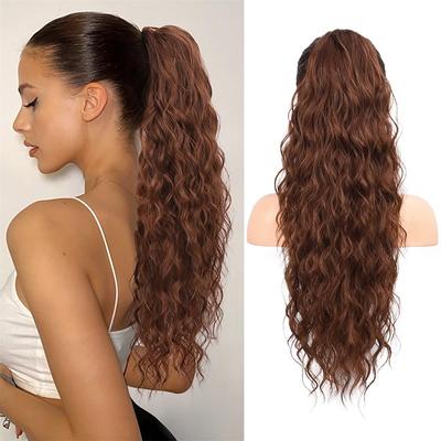 Ponytail Extension 26 Inch Drawstring Ponytail Hair Extensions for WomenLong Curly Wavy Ponytail Natural Wavy Synthetic Hairpiece for Women Daily Use party