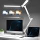 LED Reading Desk Lamp 24W Folding Swing Arm Desk Lamp with Clamp Dimmable Suitable for Workbench Home Eye Care Office Study Shustar