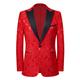 Men's Party Business Blazer Regular Regular Fit Plants Black White Red Dark Navy 2024