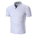 Men's Polo Shirt Golf Shirt Casual Daily Collar Stand Collar Short Sleeve Basic Solid Color Simple Summer Slim Fit Black White Red Green Gray Polo Shirt