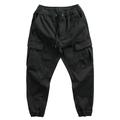 Men's Cargo Pants Cargo Trousers Techwear Drawstring Elastic Waist Multi Pocket Plain Comfort Wearable Casual Daily Holiday Sports Fashion Black Green