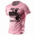 Graphic Skeleton American Flag Retro Vintage Street Style Western Aztec Men's 3D Print T shirt Tee Sports Outdoor Holiday Going out T shirt White Pink Red White Short Sleeve Crew Neck Shirt Spring
