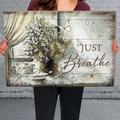 The Just Breathe Framed Canvas PaintingWall Art Prints With Frame For Living Room Bedroom Home Decoration Festival Gift For Her/Him Ready To Hang