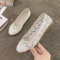 Women's Flats Flat Sandals Comfort Shoes Outdoor Daily Solid Colored Embroidered Summer Hollow Out Flat Heel Elegant Casual Minimalism Walking Lace Lace-up Black White Beige