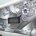 Mural Wallpaper Wall Sticker Covering Print Adhesive Required 3D Effect Diamond Flower Canvas Home Décor