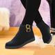 Women's Boots Suede Shoes Plus Size Outdoor Office Daily Booties Ankle Boots Winter Buckle Flat Heel Round Toe Casual Walking Faux Suede Zipper Light Brown Black Light Blue