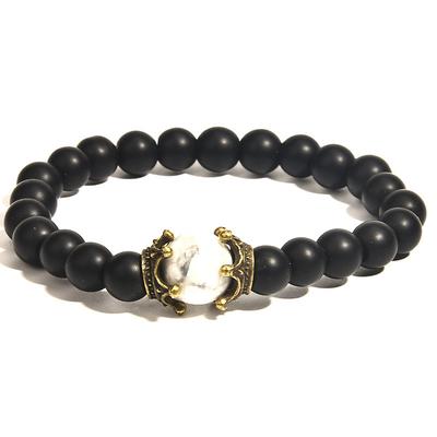 tiger eye bracelet set therapy hematite magnetic bracelets bracelets bring luck crown king queen natural stone beads couple bracelet for men women (a)