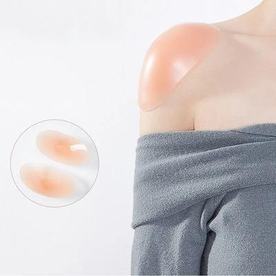 1Pair Soft Silicone Shoulder Anti Slip Padded Shoulder Pad for Woman Shoulder Enhancer Reusable Self-Adhesive Clothing Decoration