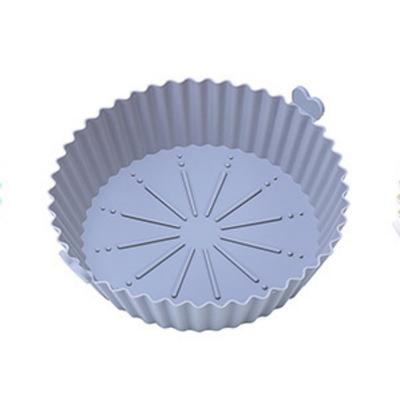 2PCS Reusable Air Fryer Silicone Pot Oven Baking Tray for Pizza Airfryer Silicone Basket Fried Chicken Grill Pan Mat for Kitchen