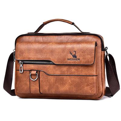 Vintage Leather Crossbody Bag Laptop Shoulder Bags Vintage Men Handbags Large Capacity PU Leather Bag For Men's Business Messenger Bags Tote Bag