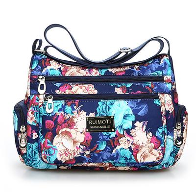 Women's Crossbody Bag Crossbody Bag Nylon Outdoor Daily Going out Print Waterproof Floral Print Flower Black Grey Black White