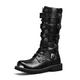 Men's Boots Biker boots Motorcycle Boots Casual British Daily PU Comfortable Slip Resistant Mid-Calf Boots Zipper Black Fall Winter