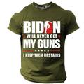 Graphic Biden Will Never Get My Guns Daily Casual Street Style Men's 3D Print T shirt Tee Sports Outdoor Holiday Going out T shirt Black Army Green Dark Blue Short Sleeve Crew Neck Shirt Spring