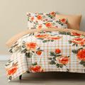 Geometric Floral Pattern Duvet Cover Set Set Soft 3-Piece Luxury Cotton Bedding Set Home Decor Gift Twin Full King Queen Size Duvet Cover