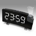 Projection Clocks FM Radio Curved-Screen Digital Alarm Clock LED Display with Dimmer Dual Alarm with USB Charging Port 12/24 Hours Backup Battery for Clock Setting