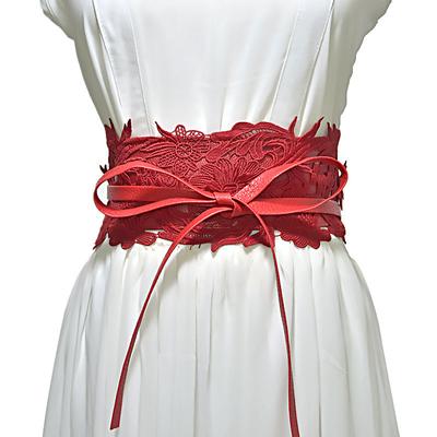 Women's Wide Belt Corset Belt PU Leather Buckle Free Geometric Formal Party Wedding White Black Pink Red