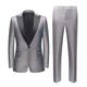 Silver Sky Blue Gold Men's Party Prom Disco Suits 2 Piece Sparkling Glitter Peak Tailored Fit Single Breasted One-button 2024