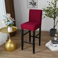 2 Pcs Stretch Bar Stool Cover Counter Stool Pub Chair Slipcover Black for Wedding Dining Room Cafe Barstool Slipcover Removable Furniture Chair Seat Cover