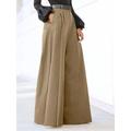 Women's Wide Leg Dress Work Pants Bell Bottom Full Length Fashion Streetwear Daily Black Khaki S M Fall Winter