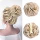 Claw Clip Hair Piece 100% Real Human Hair Buns Wavy Curly Chignon Hair Bun Extensions Tousled Updo Hair Buns Claw Ponytail Hairpieces Hair Scrunchie with Clip for Women