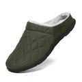 Men Home Slipper Fully Fur Lined Waterproof Anti-Slip Winter Outdoor Slip On House Slippers Grey