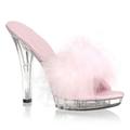 Women's Heels Clogs Mules Sexy Shoes Stilettos Furry Feather Party Daily Party Evening Solid Color Summer Feather Stiletto Heel Peep Toe Elegant Sexy Casual Patent Leather Loafer Black White Pink