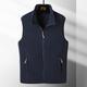 Men's Fleece Vest Polar Fleece Gilet Daily Wear Going out Festival Sport Basic Fall Winter Zipper Pocket Polyester Warm Solid Colored Zipper Standing Collar Regular Fit Light Blue Black Dark Navy