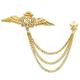 Men's Cubic Zirconia Brooches Stylish Link / Chain Creative Wings Statement Fashion British Brooch Jewelry Silver Gold For Party Daily Fall Wedding