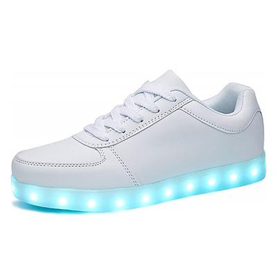 Gold LED Light Up Sneakers for Men and Women – USB Rechargeable Shiny Party Shoes with Glow Sole for Dancing, Festivals, Nightclubs, and Halloween