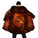 Dragon Totem Abstract Gothic Men's Fleece Jacket Coat Hoodie Jacket Daily Wear Going out Fall Winter Hooded Long Sleeve Yellow Blue Orange S M L Polyester Jacket